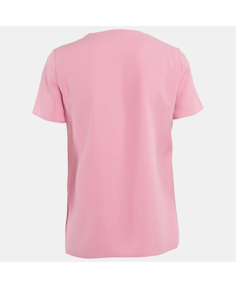 Pre-Owned Moschino Women's Cheap And Chic Pink Printed Crepe Metal Ring Detail Top