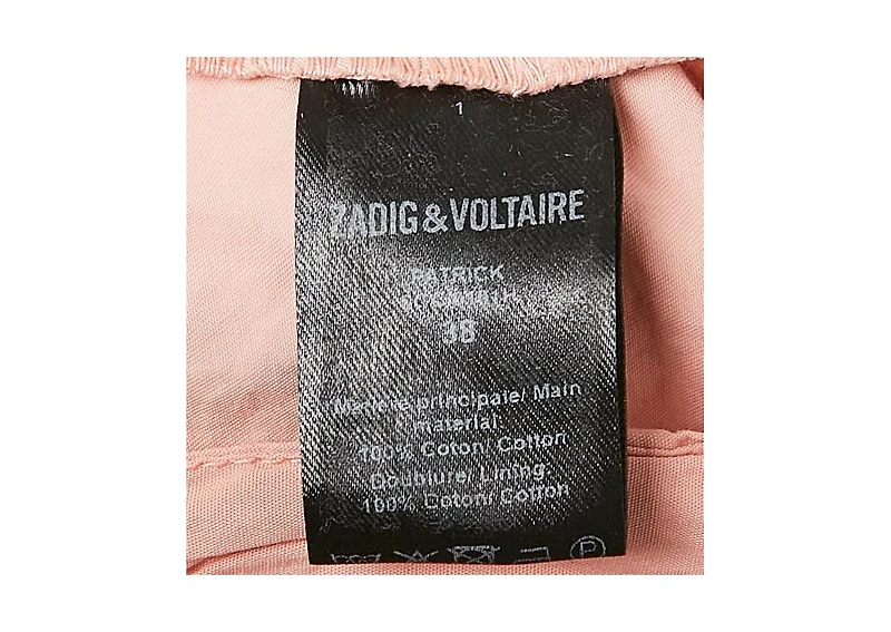 Pre-Owned Zadig & Voltaire Men's Pink Cotton Patrick Chino Pants