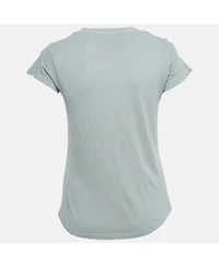 Pre-Owned Zadig & Voltaire Women's Green Strawberry Print Cotton Blend Distressed T-Shirt