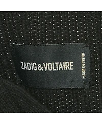 Pre-Owned Zadig & Voltaire Women's Black Rib Knit Lace-Up Kassy Sweater
