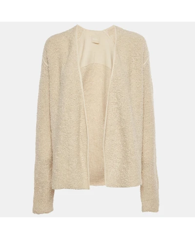 Pre-Owned Zadig & Voltaire Women's Cream Boucle Open Front Daphnee Cardigan