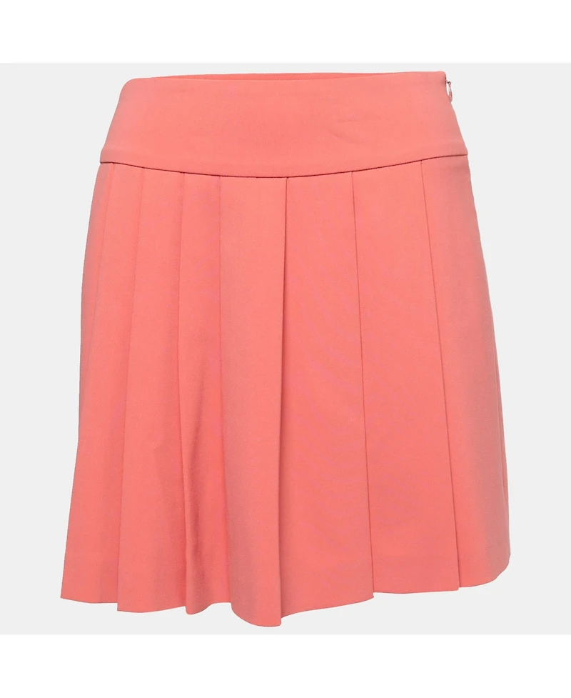 Pre-Owned Moschino Women's Pink Crepe Pleated Mini Skirt