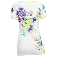 Pre-Owned Love Moschino Women's Multicolor Floral Print Knit Inlay T-Shirt