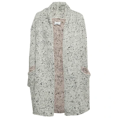 Pre-Owned Zadig & Voltaire Women's Grey/pink Rib Knit Open Cardigan