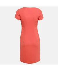 Pre-Owned Moschino Women's Cheap and Chic Red Chiffon Shift Dress with Corsage Rose Detail