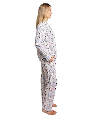 Sant and Abel Women's Organic Cotton Poplin Button Down Long Sleeve Pajama Set