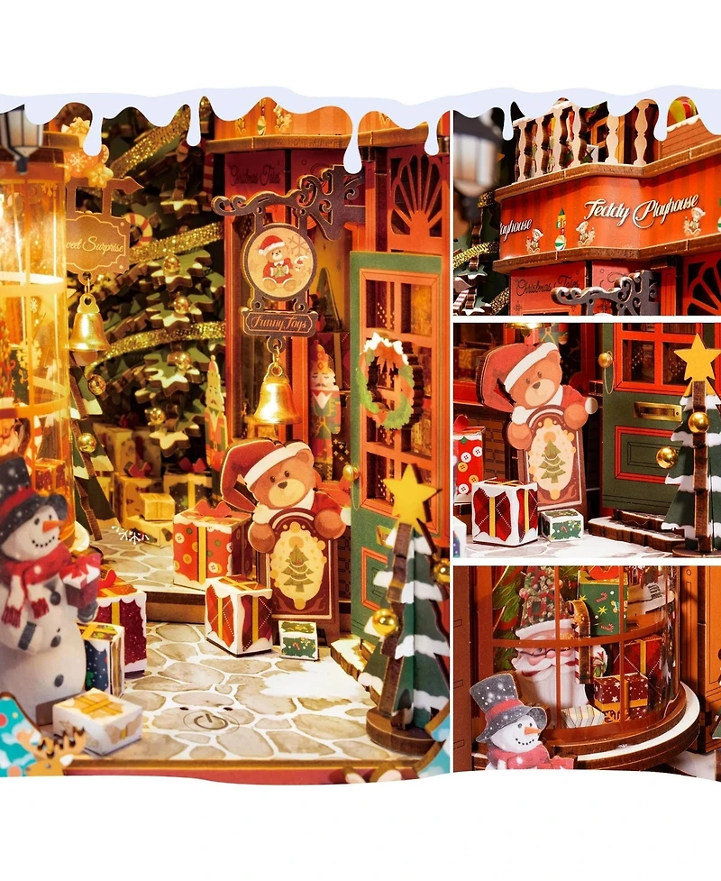 Robotime 3D Puzzles Diy Miniature Dolls House Kit Wooden Puzzle Booknook Bookshelf Decoration Holiday Gifts