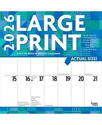 BrownTrout Large Print | 2026 12 x 24 Inch (Hanging) Monthly Square Wall Calendar | Matte Paper | Plastic-Free