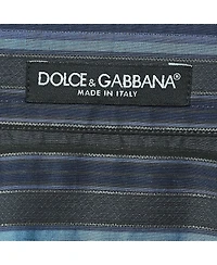 Pre-Owned Dolce & Gabbana Women's Blue Striped Cotton Full Sleeve Shirt