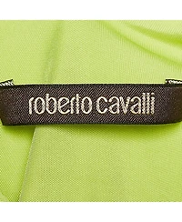 Pre-Owned Roberto Cavalli Women's Fluorescent Green Jersey Shoulder Strap Top