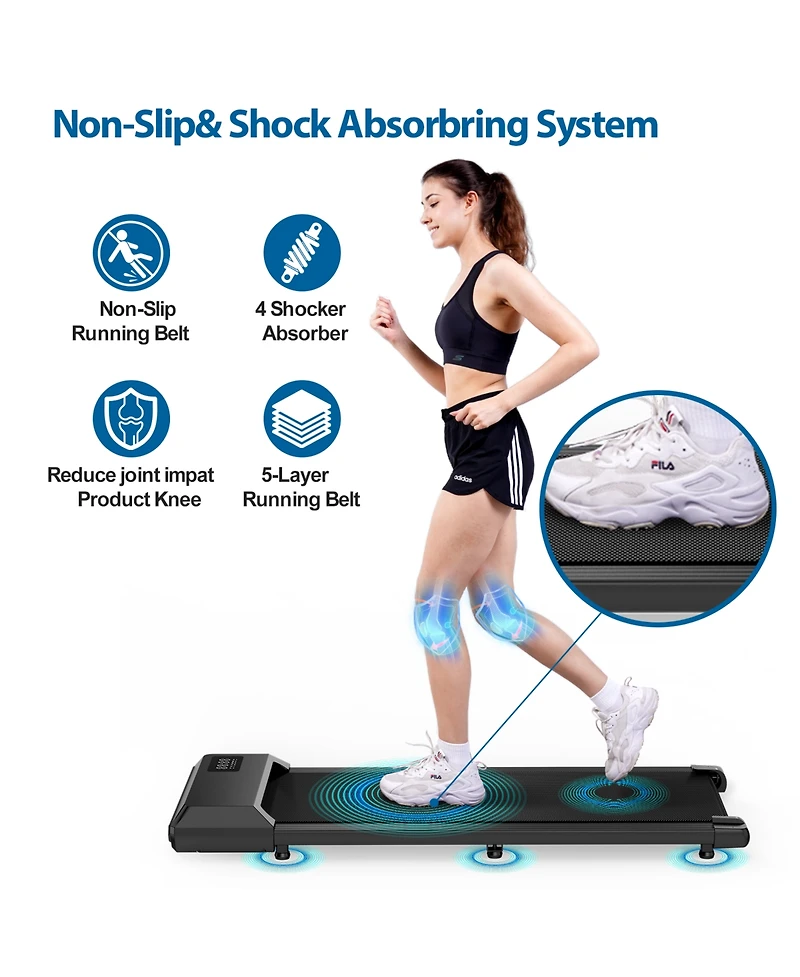 Superun 35.43 In Long Run Area Walking Pad, 2 in 1 Under Desk Treadmill, Walking Pad Treadmill Under Desk