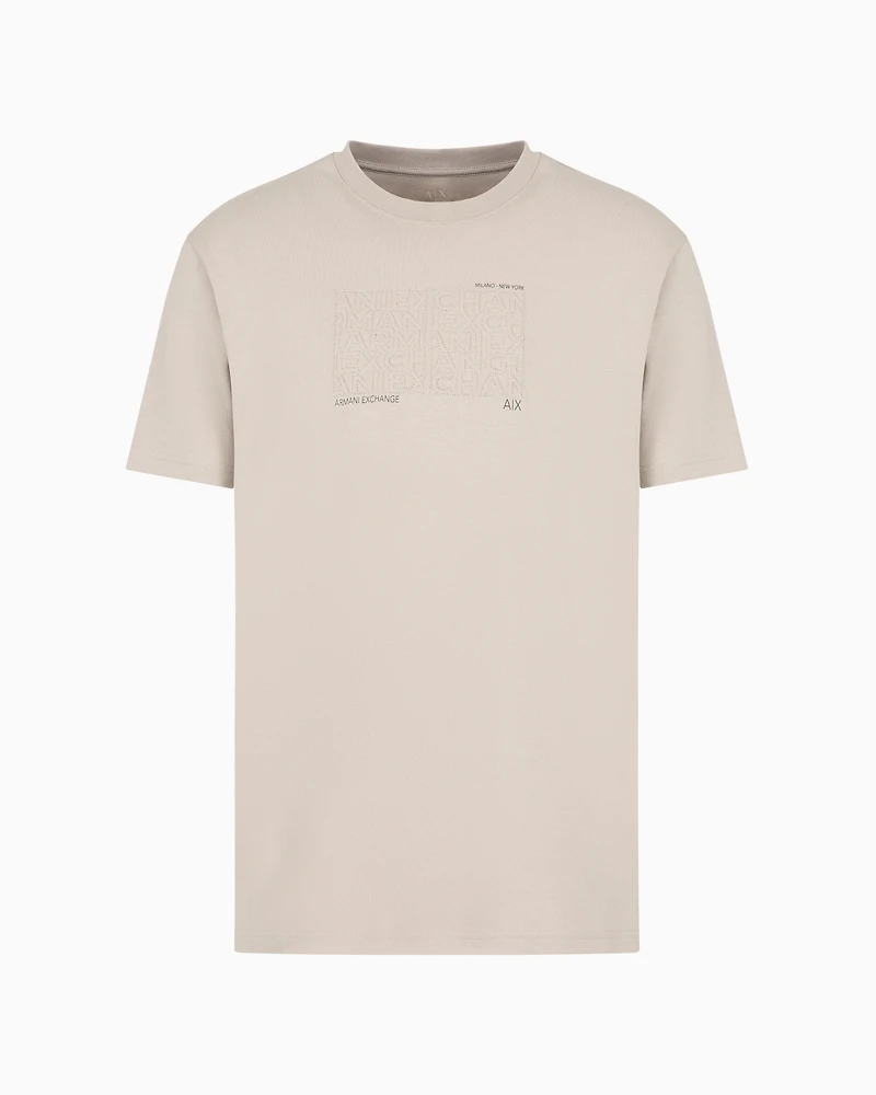 A|X Armani Exchange Men's Short Sleeve Crewneck Embroidered Graphic T-Shirt
