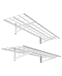 Fleximounts Wr14-e WR White Series 12″ D × 48″ W White Steel Wall Shelves (2-Pack)