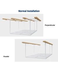 Fleximounts Ohk Series Ceiling Mounted Overhead Garage Storage Rack, White — 48" X 96"