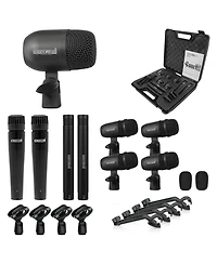 5 Core Drum Microphone Kit 9Pc All Metal Drummer Mics Tom/Snare Cymbals Wired Instrument Drums Set