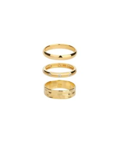 Bearfruit Jewelry 18K Gold Plated Sterling Silver Sleek Chic Ring Set Holiday Gift Idea