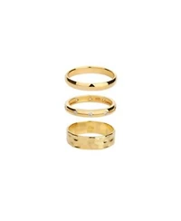 Bearfruit Jewelry 18K Gold Plated Sterling Silver Sleek Chic Ring Set Holiday Gift Idea