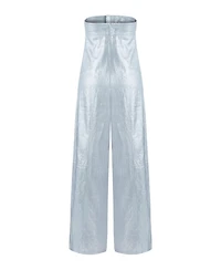 Women's Metallic Strapless Jumpsuit