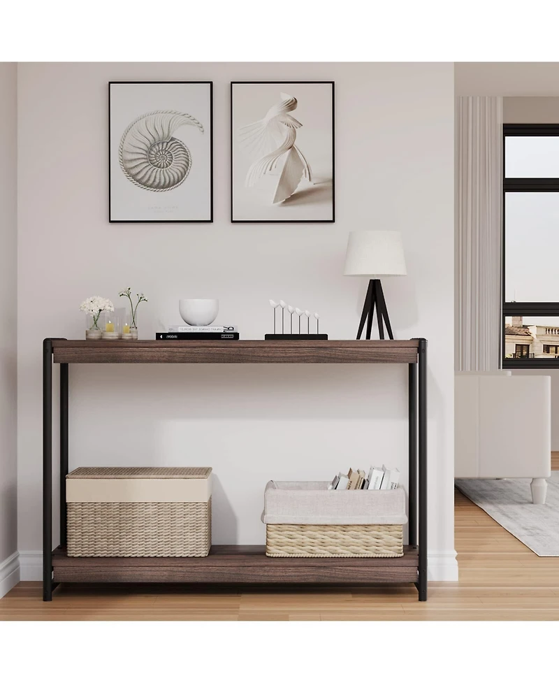 Gaomon 2-Tier Entrance Tables, Farmhouse Entryway Table, 39.5"Console Table With Storage