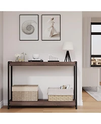 Gaomon 2-Tier Entrance Tables, Farmhouse Entryway Table, 39.5"Console Table With Storage