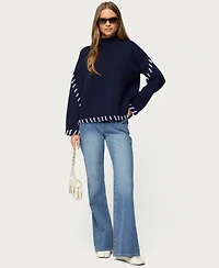 Edikted Women's Indah Contrast Stitch Oversized Sweater