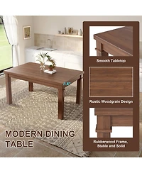 sumyeg 6-Piece Modern Dining Set with Rectangle Kitchen Table 4 Upholstered Chairs and Bench