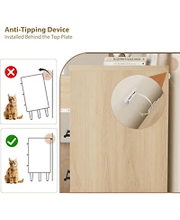 Gaomon 47" Tall Narrow Dresser with 6 Drawers, Farmhouse Style Wood & Steel Storage Cabinet