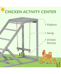 PawHut Chicken Activity Play Chicken Coop Toy Hen Accessory w/ Platform