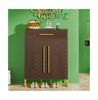 Slickblue Multi-Compartment Shoe Organizer for Entryway and Hallway