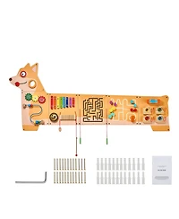 Sugift Puppy Busy Board with 12 Montessori Learning Activities
