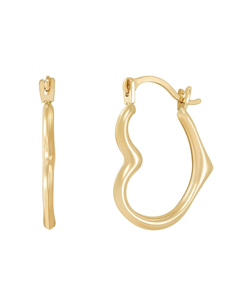 Macy's Heart Hoop Earrings in 14k Yellow Gold