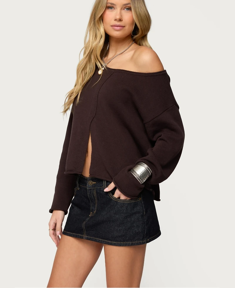 Edikted Women's Moyra Off Shoulder Knit Top