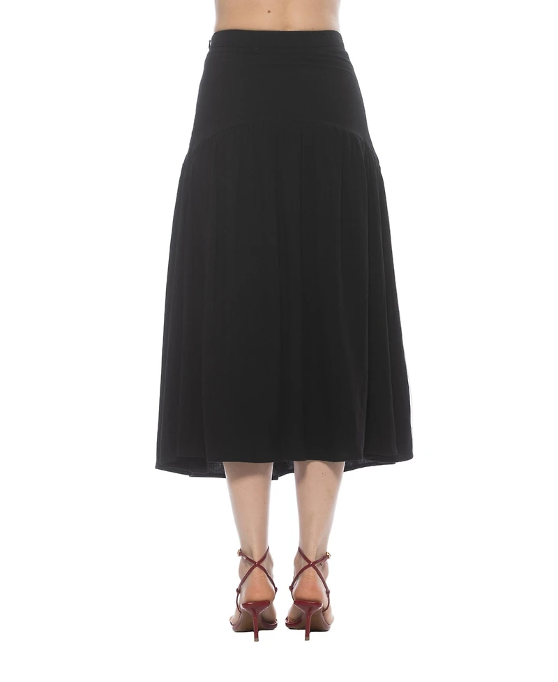 Alexia Admor Women's Michel Dropped Waist Midi Shirred Skirt