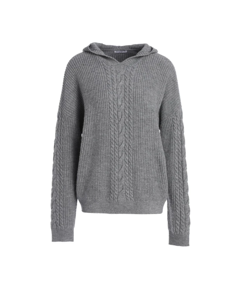Bellemere New York Women's Single Cable Superfine Merino Pullover