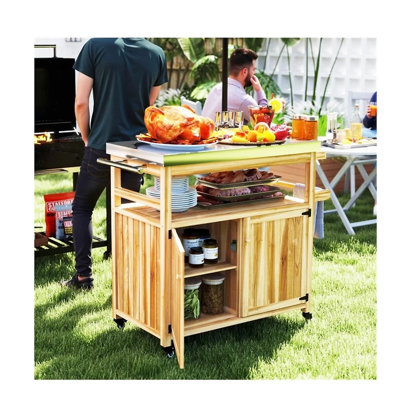 Slickblue Outdoor Utility Cart for Camping Gear and Cooking Setup