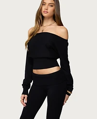 Edikted Women's Skyla Off Shoulder Knit Sweater