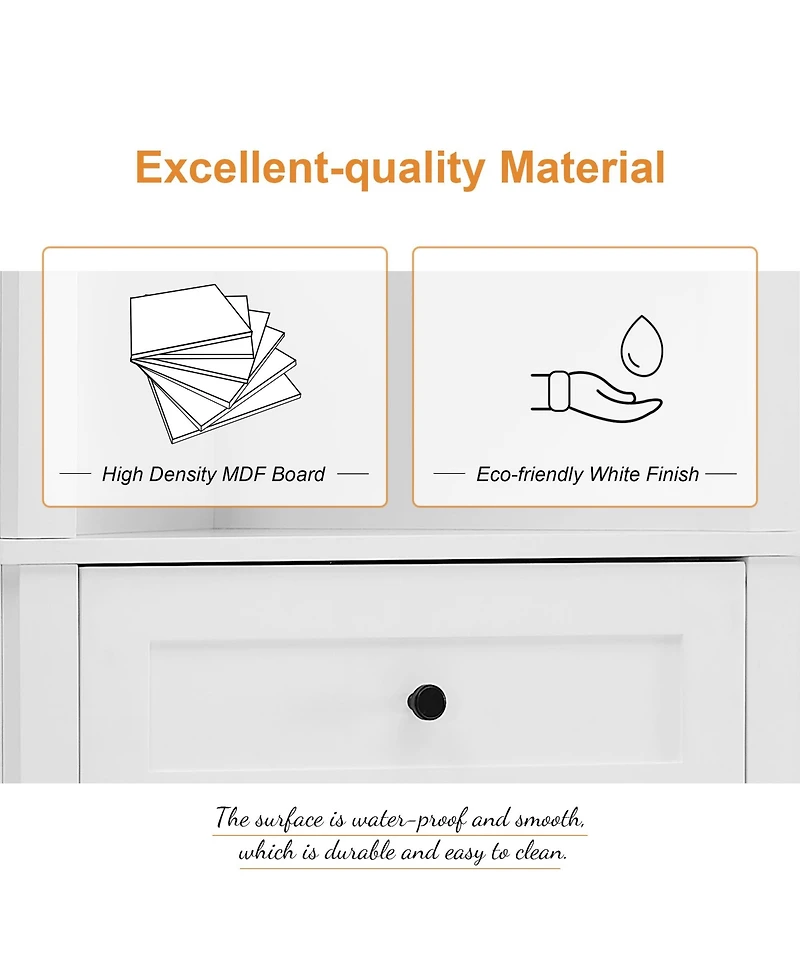 Casainc 68.9"H Triangle Tall Cabinet with 3 Drawers and Adjustable Shelves for Bathroom/Living Room