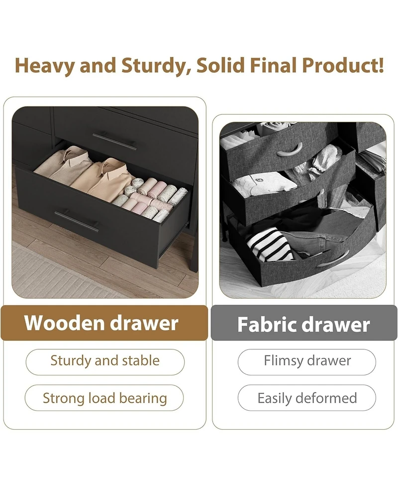 Gaomon 52 6 Dresser for Bedroom, in Wide Drawer with Large Storage Space