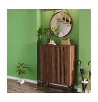 Slickblue Space-Saving Entryway Shoe Organizer with Closed Doors