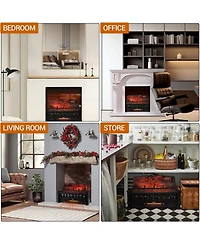 gaomon 20" Electric Fireplace Log Insert, 1500W Heater, Realistic Led Flame, Freestanding Indoor Fireplace Heater
