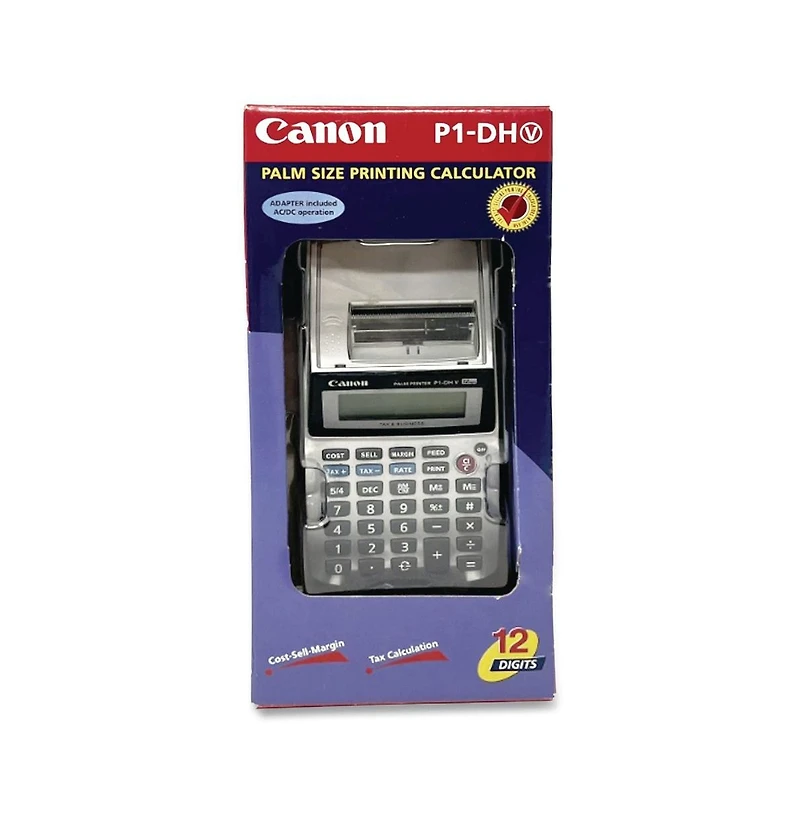 Canon 2203C001 P1-dhv 12-Digit 2 Lines/Sec Palm Printing Calculator - Purple Print