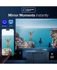 Kodak Flik X20 Smart Projector, 1080p Portable Projector with Google Tv Dongle Built-In (White)