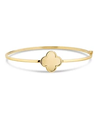 Devata Clover Bangle Bracelet in 14K Gold, Fits Small to Medium Wrist, Approx. 3.4 grams.