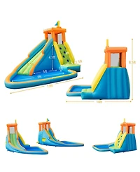 Givimo Inflatable Water Slide Kids Bounce House with 740W Blower
