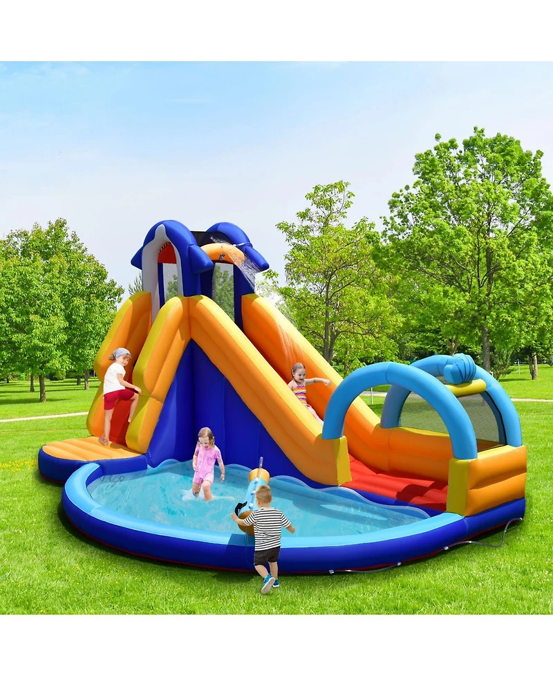 Givimo Inflatable Bouncy House with Slide and Splash Pool without Blower
