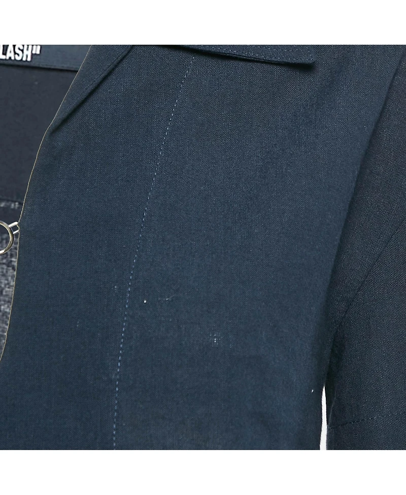 Pre-Owned Jacquemus Women's Navy Blue Hemp Blend Le Haut Bebi Crop Top