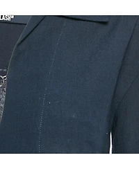 Pre-Owned Jacquemus Women's Navy Blue Hemp Blend Le Haut Bebi Crop Top