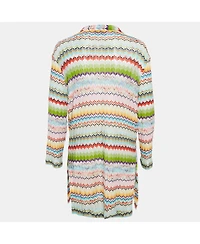 Pre-Owned Missoni Women's Multicolor Patterned Knit Plunge Neck Tunic Top