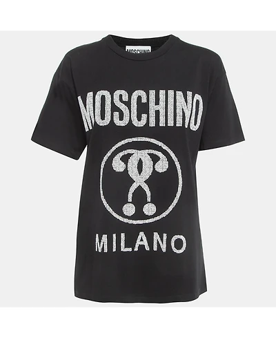Pre-Owned Moschino Women's Couture Logo Print Cotton Half Sleeve T-Shirt