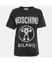 Pre-Owned Moschino Women's Couture Logo Print Cotton Half Sleeve T-Shirt
